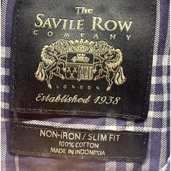 the savile row company men's Large button down shirt non-iron= slim fit - Picture 10 of 16